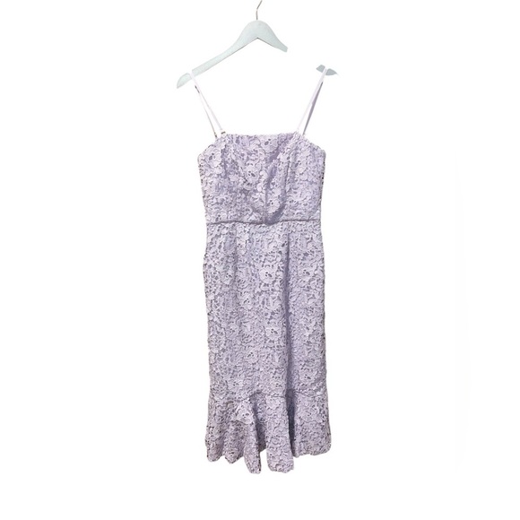ASOS Warehouse Lilac Lace Midi Dress – Size 10 - Picture 1 of 9